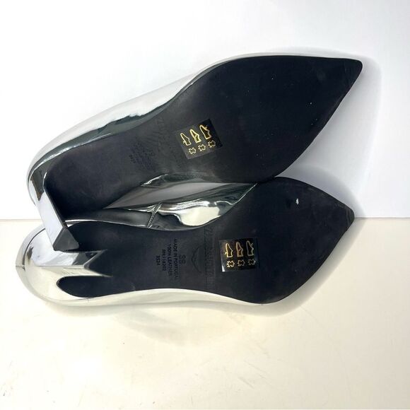Zadig and Voltaire Perfect Mirror Leather Pumps With Wing Logo Sz 8 (39) NIB - Picture 13 of 14
